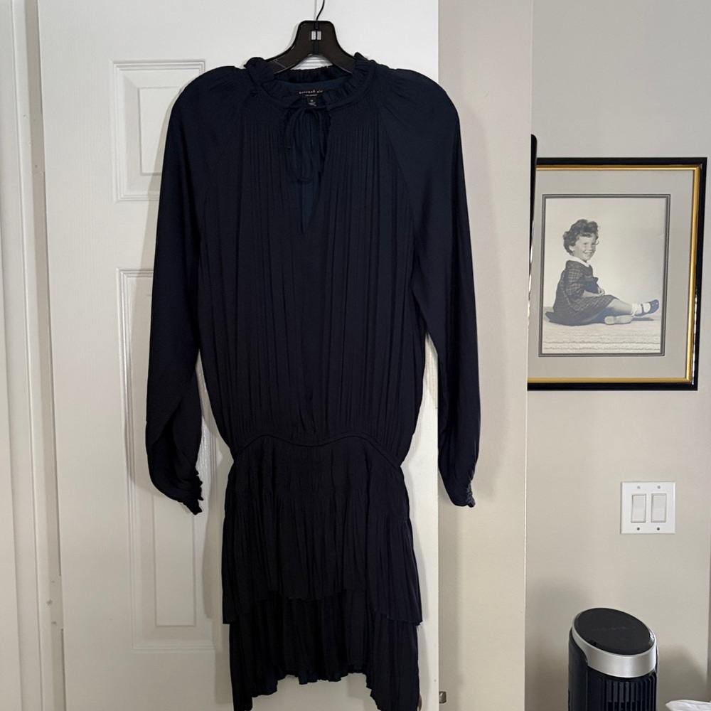 Current Air Navy Long Sleeve Dress
